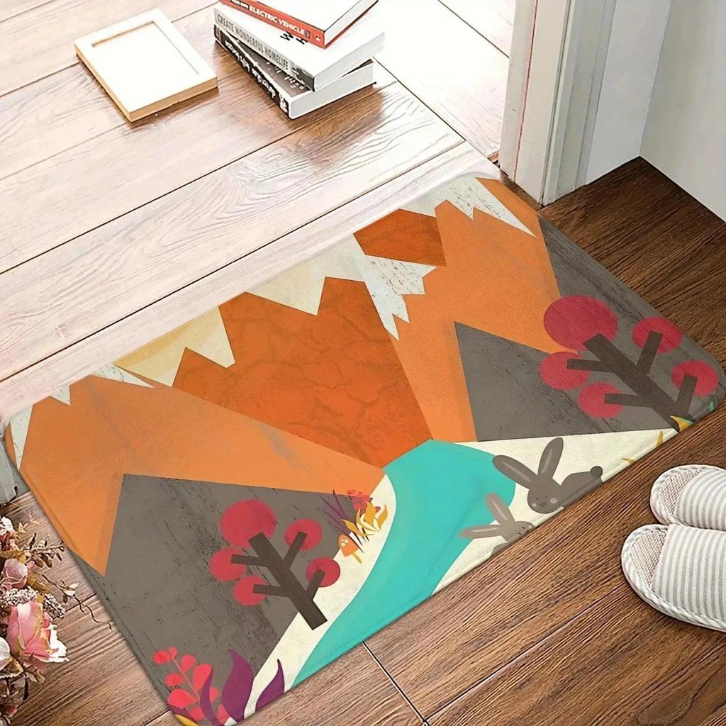1PC Pink Leopard Pattern Kitchen Rug Non-Slip Door Mats Pop Design Bathroom Rug Bath Mat Carpet for Home Sink Laundry Decor