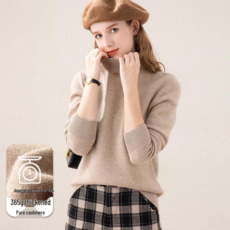 

Женский утолщенный свитер из чистого кашемира с полувысоким воротником XL