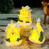 Cute Christmas Glowing Small House Resin Elegant Christmas House Ornament Luminous Snow House LED Lights Figurines