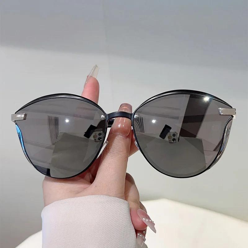 Velké Cat Eye sluneční brýle Dámské Pro muže Vintage sluneční brýle Luxusní značka Designové Punkové Populární Kovové Cestovní brýle UV400