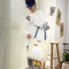 Large Capacity Shoulder Bag, Fun Duck Pattern Canvas Handbag, Suitable for School, Work, And Vacations