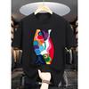 European Size Fish Pattern Print T-Shirt, Men'S Casual Short-Sleeve T-Shirt, 2D Fashion Print Men'S T-Shirt, Men'S Graphic T-Shirt