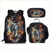 Set Scolastico Tre Pezzi Zaino Borsa Portapenne Borsa Pranzo Zaino con Immagini Street Tide Pallacanestro Calcio Set Zaino