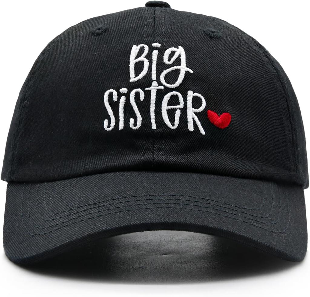 Geschenk für neue Schwester Alter 2-6, Großschwester-Hut für Kleinkind-Mädchen, Verstellbare Bestickte Baseballkappe Für Kinder