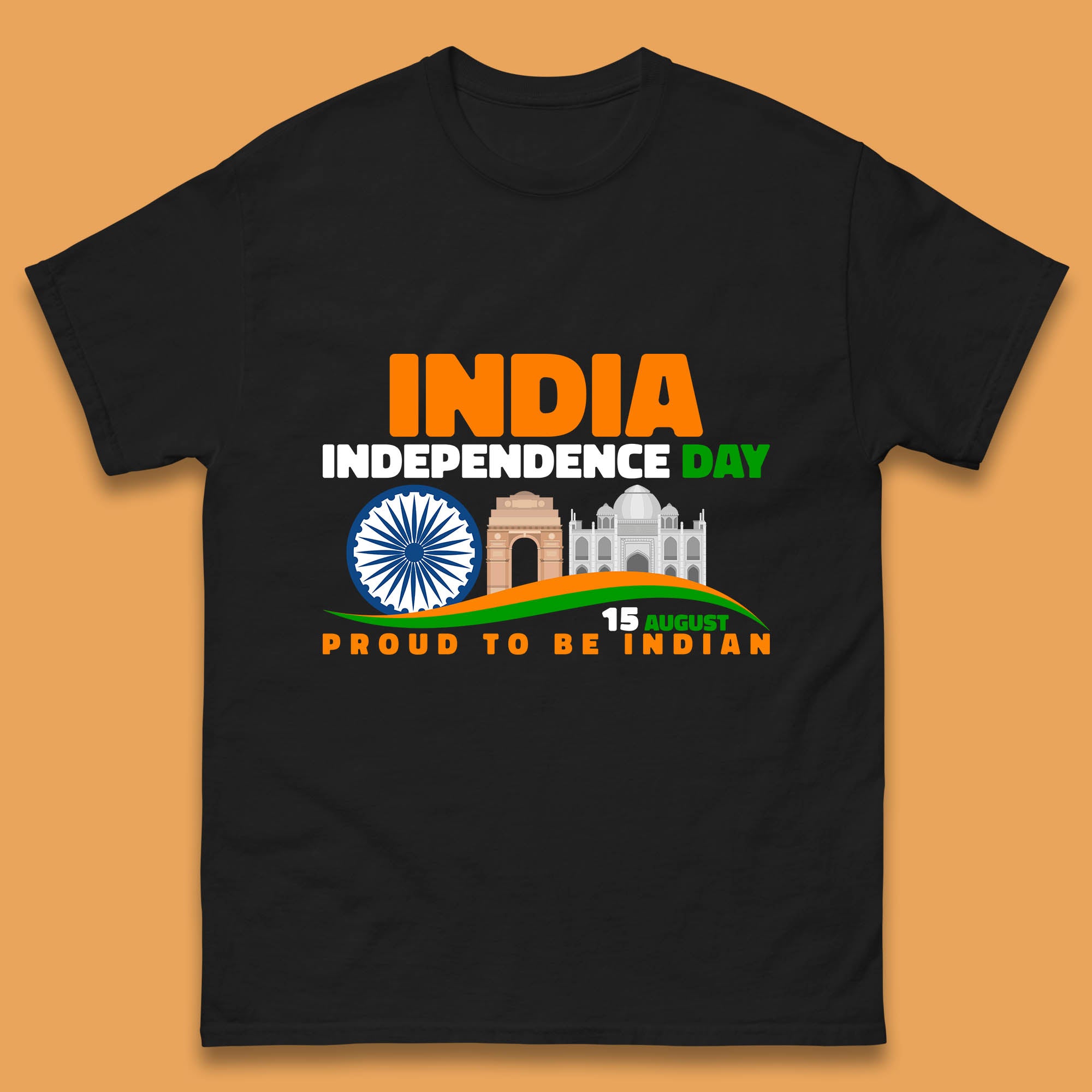 India Independence Day 15th August Proud To Be Indian Famous Monuments Of India Mens Tee Top 4XL
