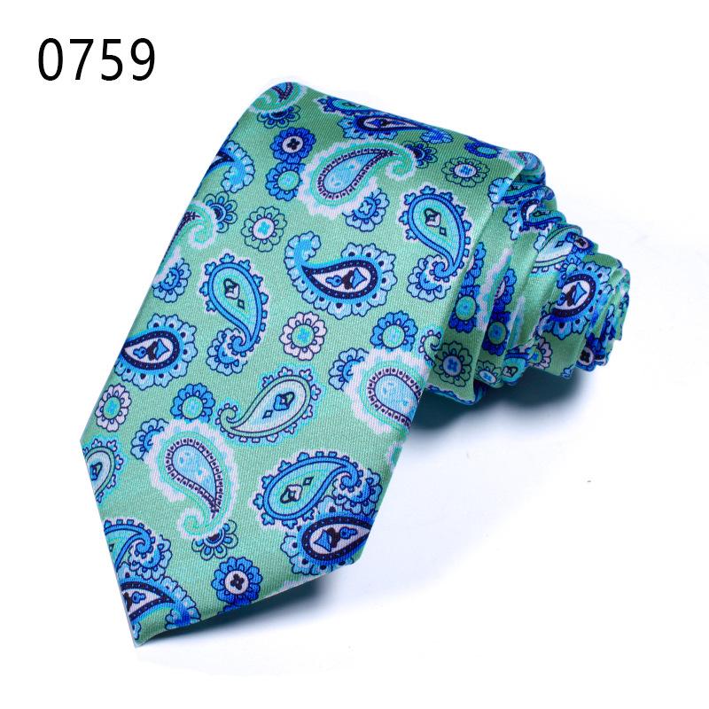 Cravată cu flori de caju Mătase imitație Cravată pentru bărbați Mătase poliester Cravată imprimată