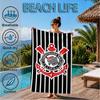 Sport Club Football Crest Printed Microfiber Beach Towel, Soft And Absorbent, Quick-Dry, Ideal for Summer Travel, Beach Essential, Swimming Pool