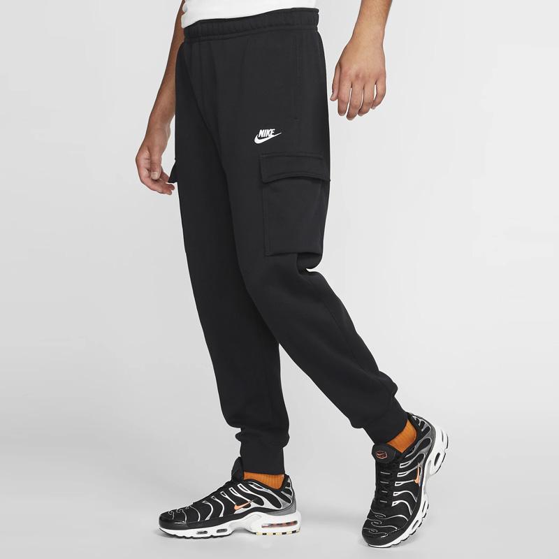 Nike Sportswear Club Fleece Cargo Pants Black/Black/White Men Streetwear CD3129-010