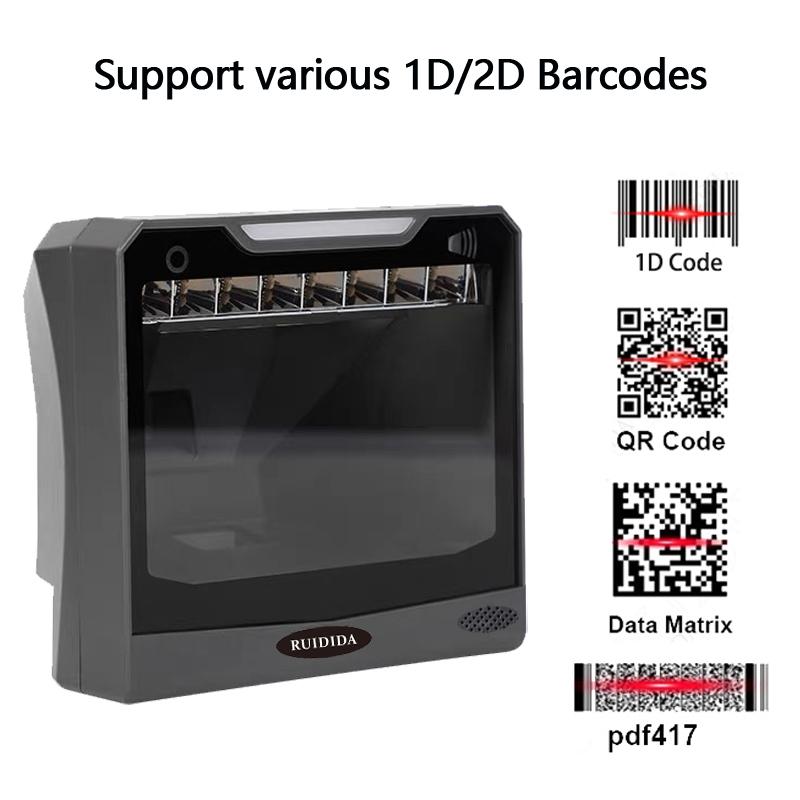 Platform Barcode Reader Desktop Bar Scanner 1D 2D Hands-Free Code Scanner DM PDF 417 QR Wired Code Reader