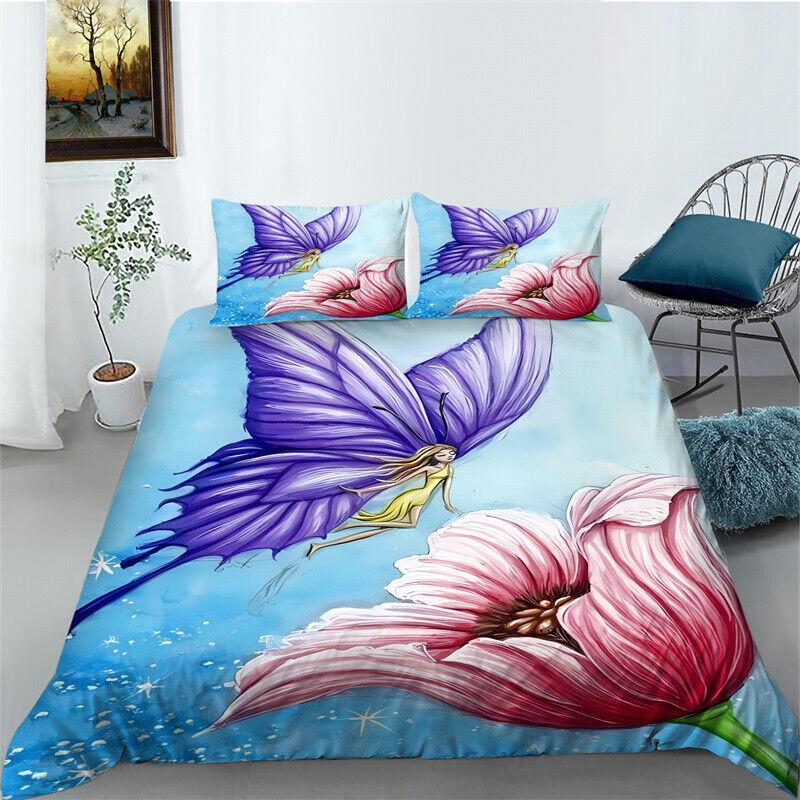3D Flower Pattern Bedding Quilt/Duvet/Doona Cover Set Pillowcase