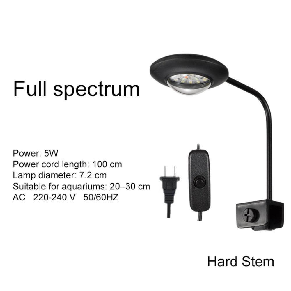 Full Spectrum Fish Tank Clip Lamp Adjustable Brightness Flexible Stem Aquatic Plant Grow Light Color-changing Eye-friendly