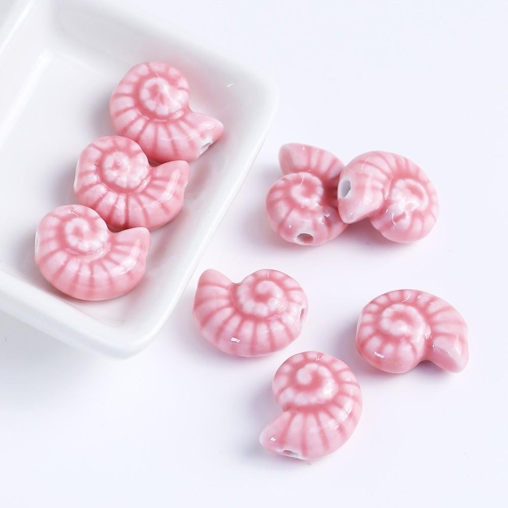 Loose Retro Snail Ceramic Beads Glazed Multicolor Conch Spacer Porcelain Beads Embossed Small Size DIY Jewelry Making Necklace