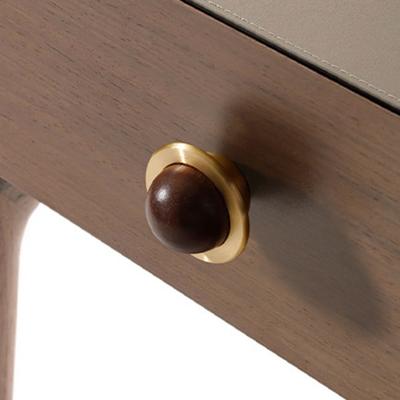 8160 Walnut Wood Cabinet Door Handle Nordic Brass Furniture Round Knob Pull for Drawer/Wardrobe/Dresser
