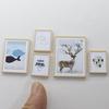 1:12 Dollhouse Miniature Vintage Mural Photos Wall Picture Scene Decoration 1 Set Doll House DIY Accessories