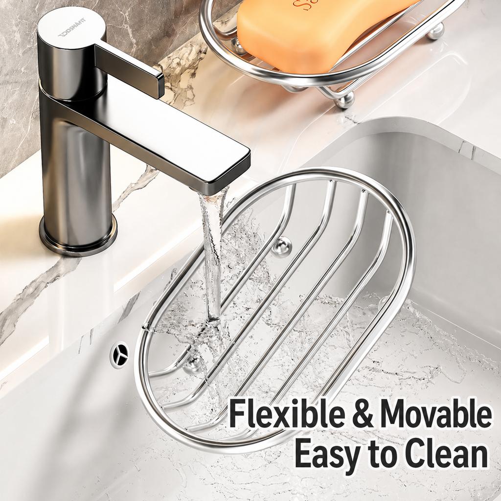 Bathroom Shelf Waterproof Soap Rack Soap Storage Rack Oval Countertop Storage Rack For Bar Soap Small Cleaning Tools Kitchen