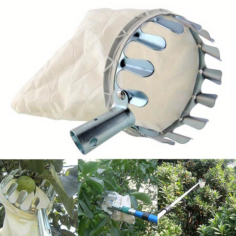 1Pc Fruit Picker Tool, Metal Cherry Picker Tool, Fruit Picker Basket Head,Fruit Harvester Attachment Garden Hardware Tools