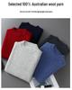 Men's Thick 100% Pure Wool Half-High Collar Knit Cashmere Pullover Sweater for Autumn and Winter
