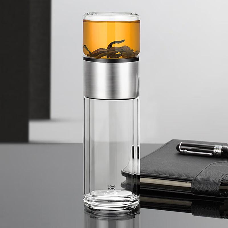 Shangming Double Wall Glass Tea Infuser Bottle