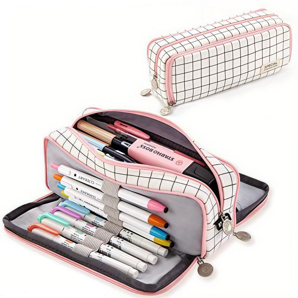 Large-capacity pen case, portable pen case, spacious storage space durable and beautiful, a necessity for students and offices