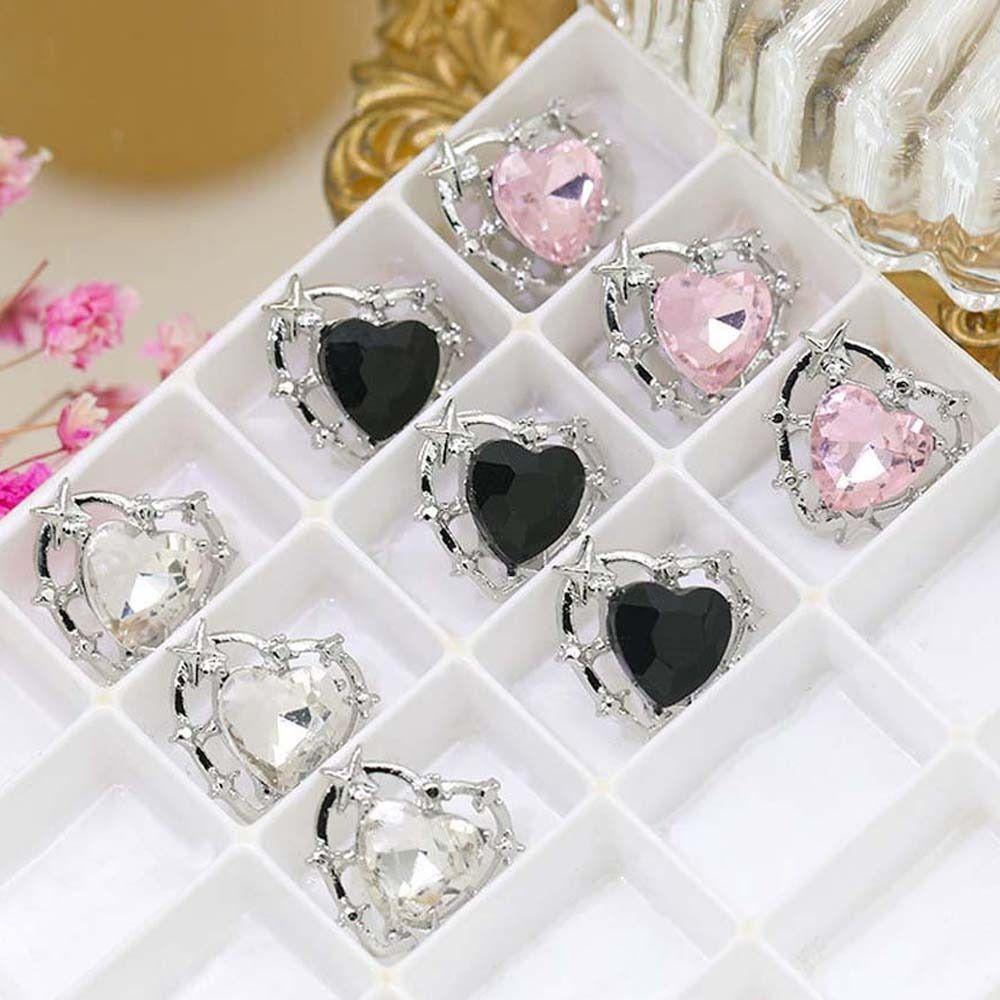 

3Pcs/set Nail Art Supplies Heart Nail Accessories Loving Heart Heart Nail Rhinestones Nail Salon