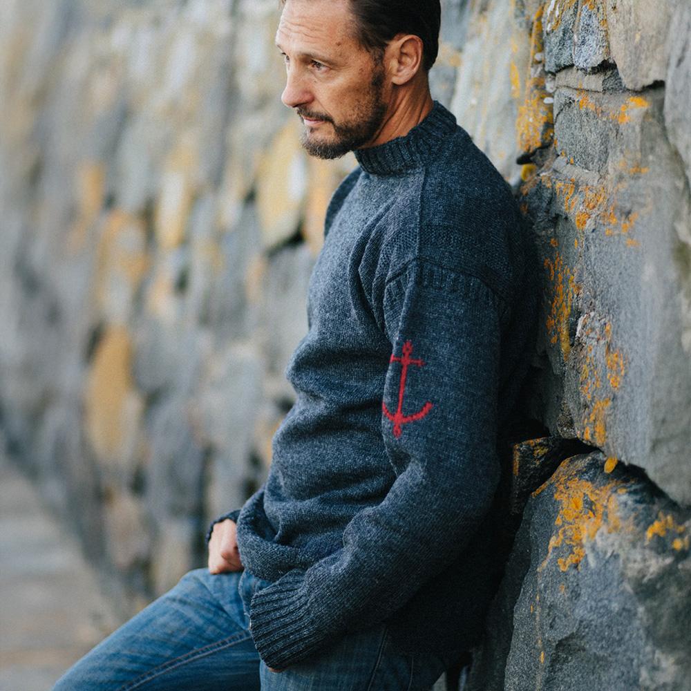 Geonjiulleunseu Fisherman Whole Garment Sweater - Charcoal