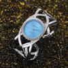 Vintage Cuff Watch for Women Open Bangle Analog Quartz Roman Numeral Dial Wristwatch