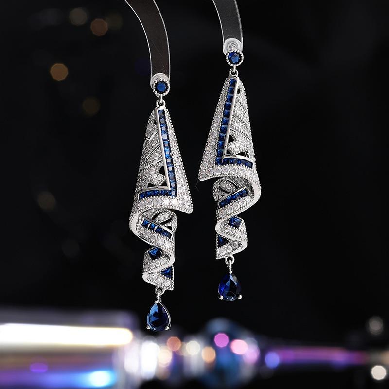Heavy Industry Light Luxury Premium Retro Earrings Geometric Niche Jewelry Ethnic Style Earrings Earrings Women