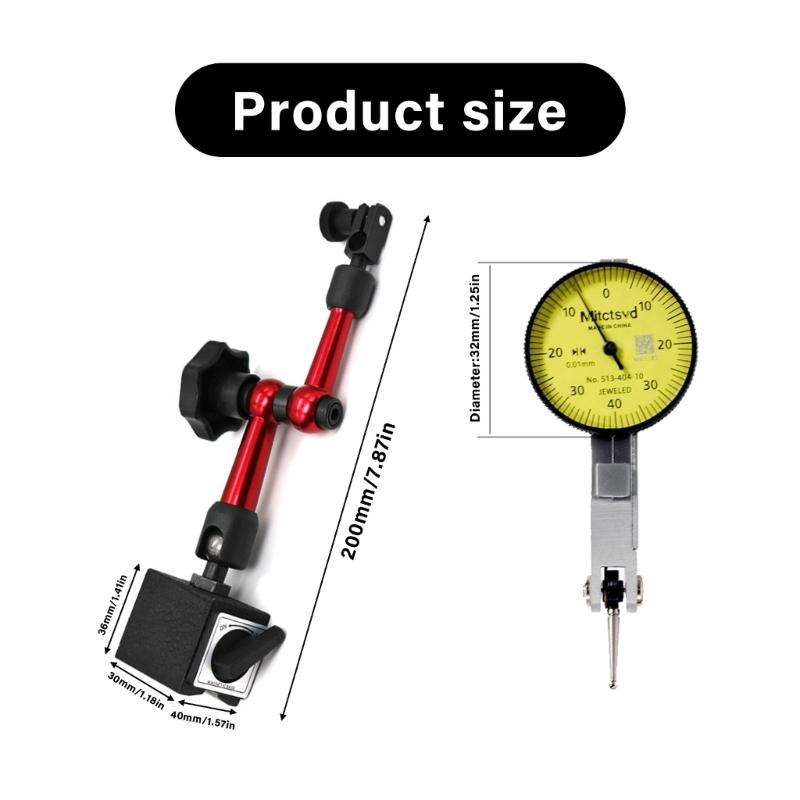 Dials Gauges and Flexible Positioning Magnetic Stand Holder Suitable For Dials Indicators Secure Machine Tool Attachment