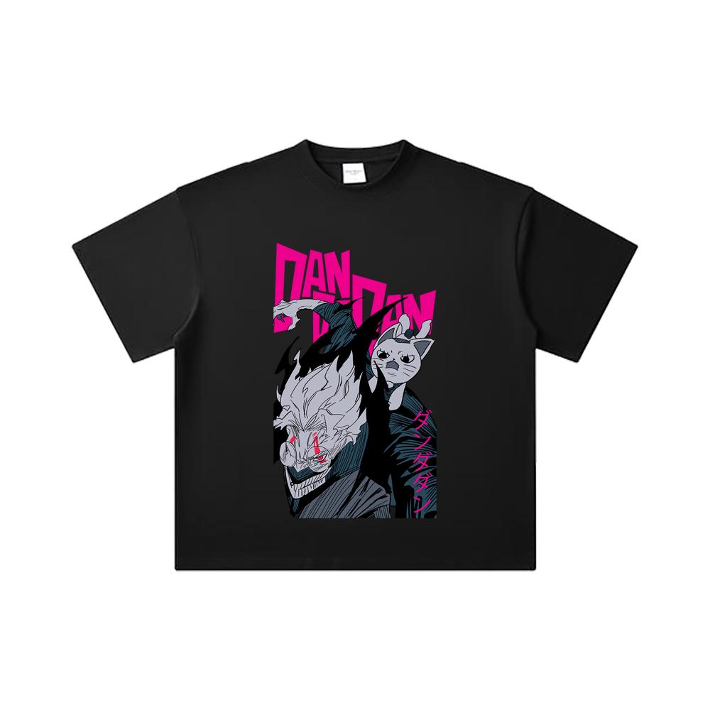 260 GSM Double Yarn 32 Count 100% Cotton Dandadan V37 Okarun Granny Print Unisex Heavy Cotton T Shirt