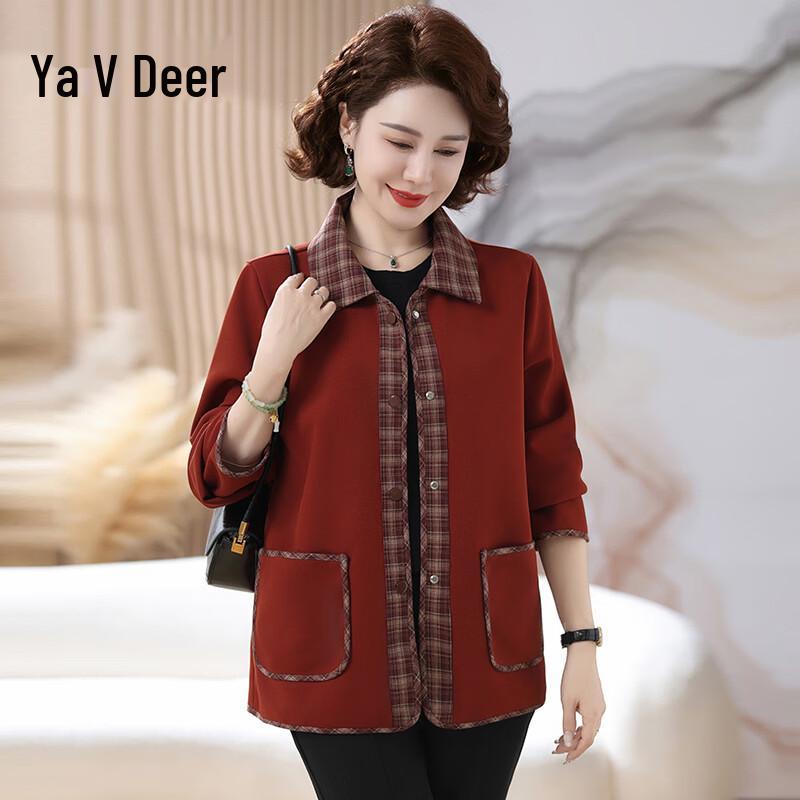 Yalu Elegant Women's Fall Lapel Jacket for Mature Adults