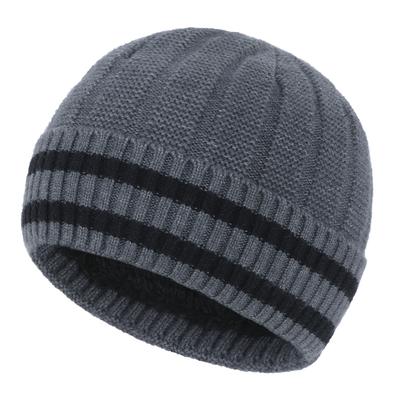 Bonnet d'hiver tricoté unisexe pour hommes et femmes Chaud et polyvalent, doublé polaire et bonnet en laine épaissi