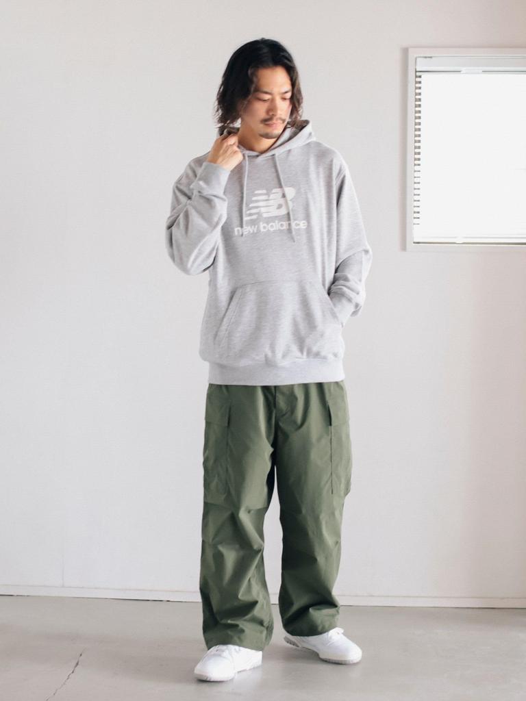 B.:MING LIFE STORE by BEAMS New Balance Logo Sweat-Parka, Herren, Grau, Größe S (92130414424)