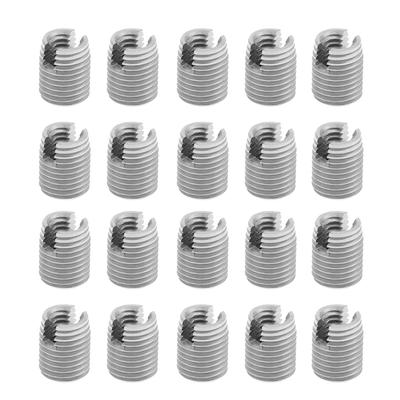 20 pezzi Metallo Autofilettante Scanalato Inserto Filettato Elicoidale Riparazione M4 x 8mm Set