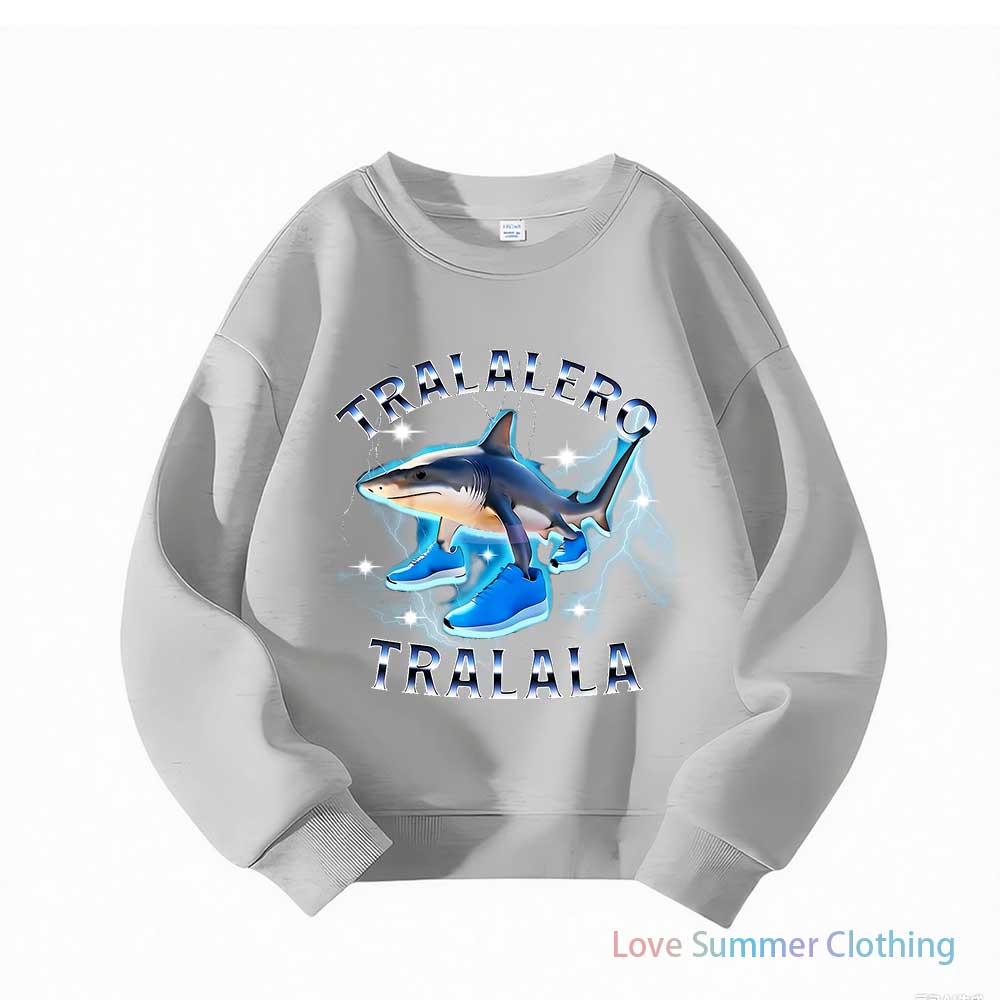 Tralalero Tralala Gotický Korejský Styl Mikiny Vtipná Italská Brainrot Y2k Mikina Dětské Ležérní Vintage Oblečení