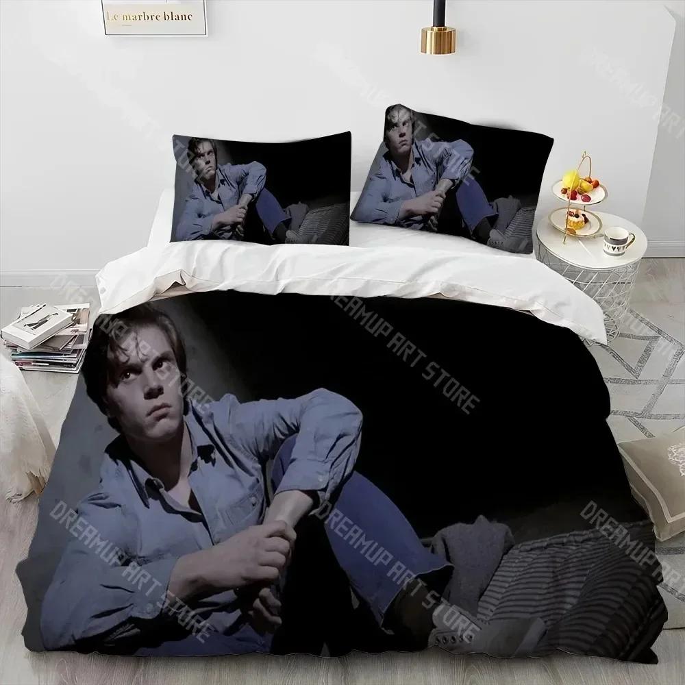 Süßes Evan Peters Film TV Schauspieler Bettdecke Bettwäsche-Set, Bettbezug Bett-Set Steppdeckenbezug Kissenbezug, King Queen Size Bettwäsche-Set