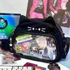 New Korean Kawaii Cat Ita Bag Cute PU Shoulder Bag Girls Transparent Pocket Harajuku Crossbody Bag Women's Fashion Backpacks