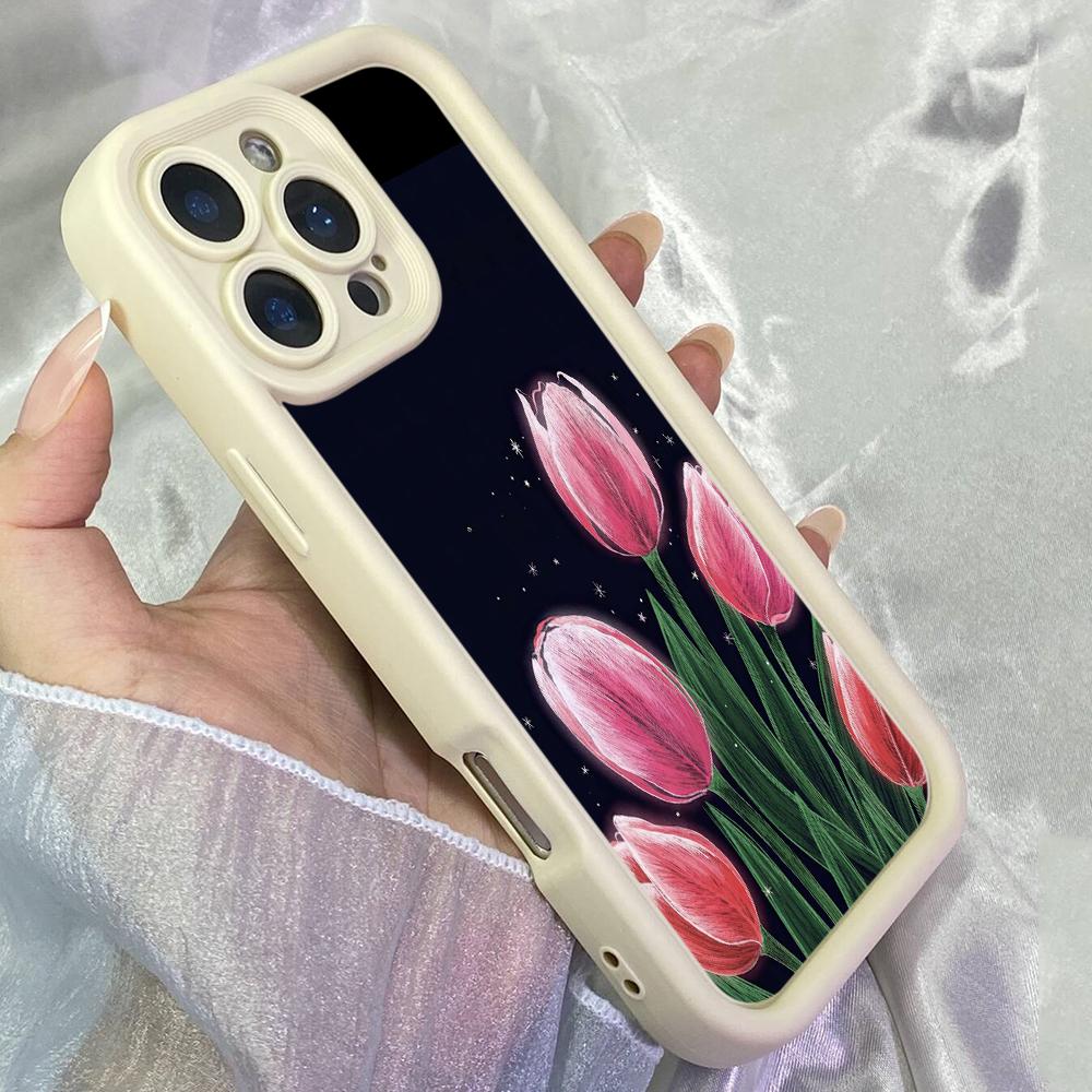 JT509 Spring Tulips for iPhone 17 16 15 14 Pro Max Samsung S26 S25 Ultra A17 A07 A56 A16 A06 A05 Xiaomi 15T Redmi 15c 14C Soft Case