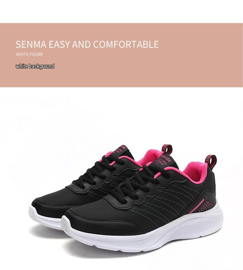 Damen Übergröße Leder-Sneakers - Herbst/Winter Rutschfeste Freizeit-Laufschuhe