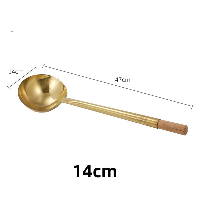 big long pure copper spatula shovel chef cooking cocina utensilios blade Kitchen Utensil Wooden Handle Turner Soup Spoon wok