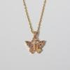 Fashion Artificial Crystal Butterfly Pendant Necklaces for Women Zirconia Necklace Wedding Party Jewelry Accessories