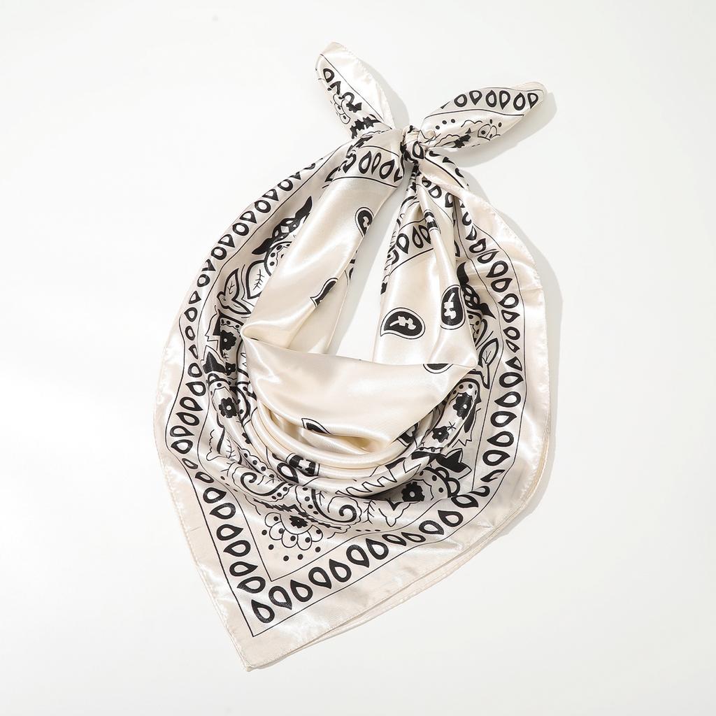 AWAYTR Satin Cashew Headband Hair Scarf Bands for Women Party Headwear Elegant Print Bandana Turban Hairband Headpiece