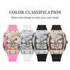 GELATU 6016 Tonneau Moon Phase Ladies' Automatic Mechanical Watches 50m Waterproof Sapphire Mirror Fashion Skeleton Women Watch
