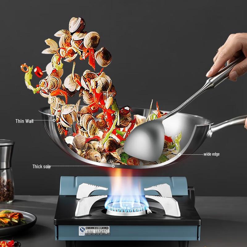 Meichu 32cm 304 Stainless Steel Wok