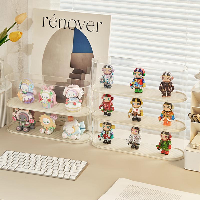Blind Box Storage Display Rack Handmade Display Box Lego Doll Dustproof Transparent Acrylic Box Covered, Stackable Cartoon