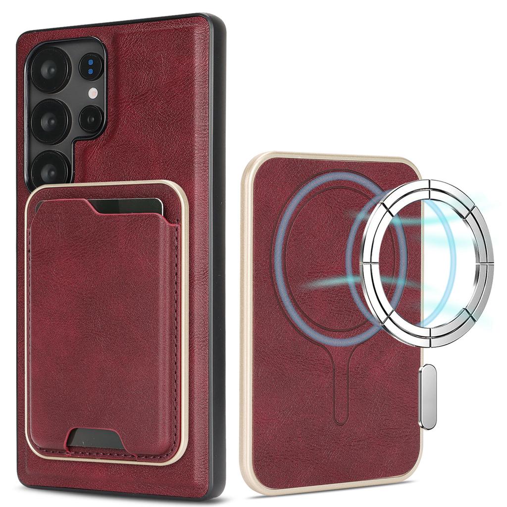 Ultra-thin Magnetic Card Holder Case for Samsung Galaxy A56 5G/A55/A54/A53/A52/A16/A15/A14 Wireless Charging Leather Phone Cover
