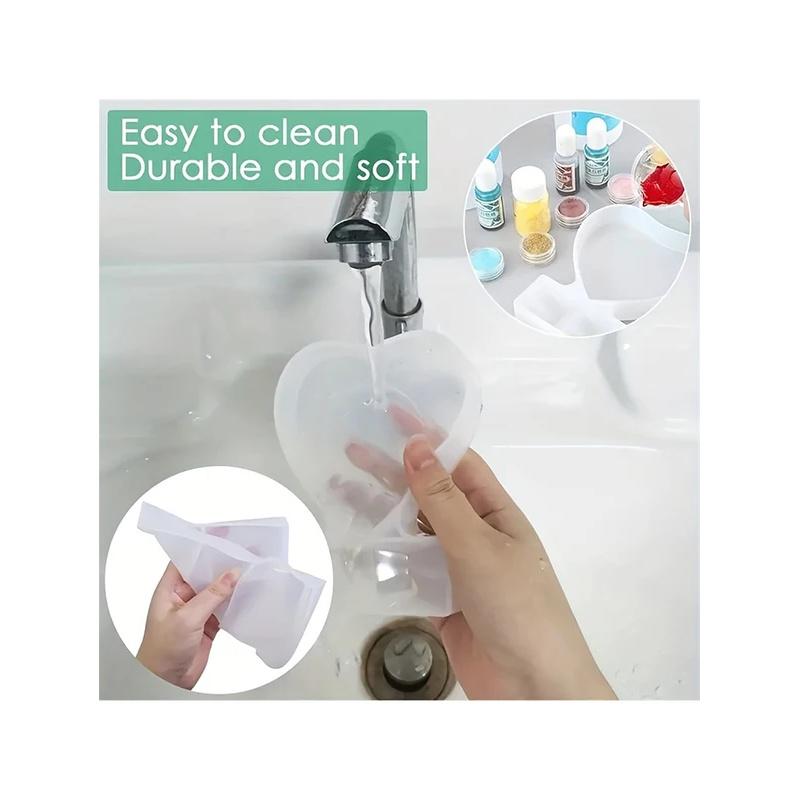 1/2PCS Creative Love Photo Frame Silicone Mold – Dual Sizes, Heart-Shaped Epoxy Resin Mold for DIY Picture Crafts