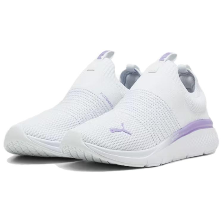 New PUMA Softride Pro Slip Resistant And Breathable Low Top Running Shoes Women's White Purple 309982-05