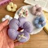 Floral Plaid Flower Scrunchies Children's Hair Accessories Baby Girl Ponytail Holder Rubber Band Hair Rope Tie Elastic Hair Band