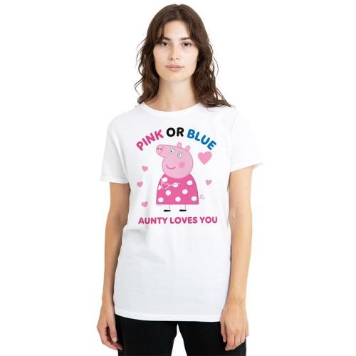 Peppa Pig Womens/Ladies Pink Or Blue Aunty Pig Loves You T-Shirt