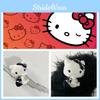 Cute Hellokitty Plush Backpack Keychain Pendant Doll Black And White Bow Kitty